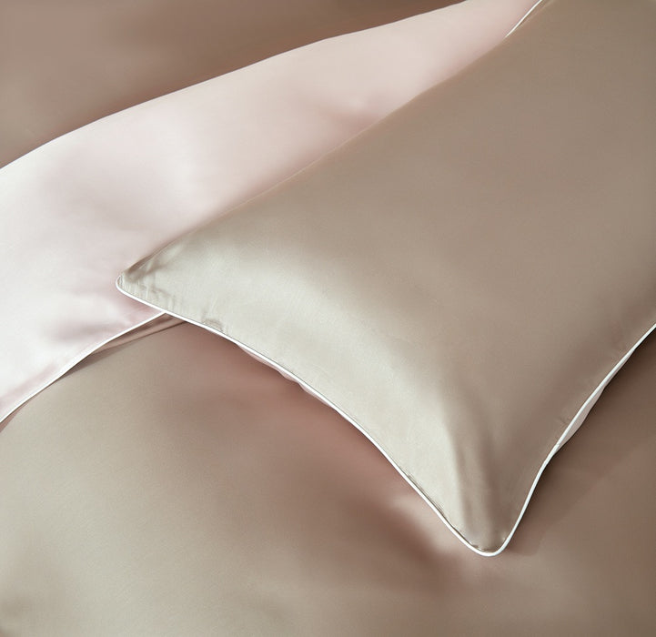 EPITEX HOMME TENCEL MAISON FERN 1600TC Bedsheet Set | Fitted Sheet | Bedding Set (PINE CONE / FRENCH PINK)