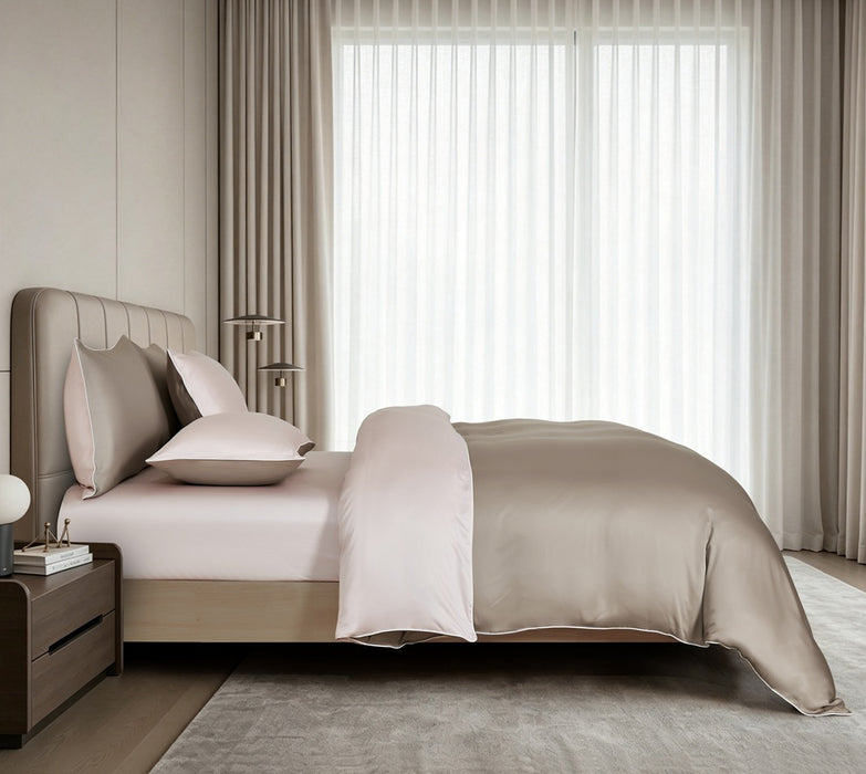 EPITEX HOMME TENCEL MAISON FERN 1600TC Bedsheet Set | Fitted Sheet | Bedding Set (PINE CONE / FRENCH PINK)