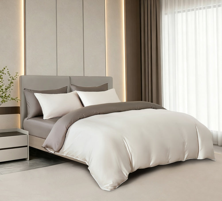 EPITEX HOMME TENCEL MAISON FERN 1600TC Bedsheet Set | Fitted Sheet | Bedding Set (IVORY / CEDAR)