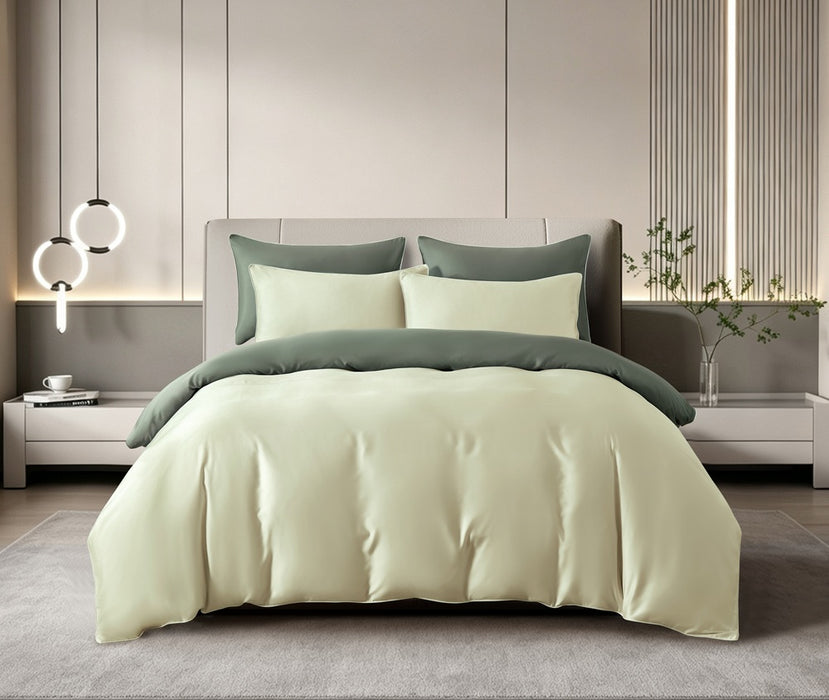 EPITEX HOMME TENCEL MAISON FERN 1600TC Bedsheet Set | Fitted Sheet | Bedding Set (FERN / MOSS)