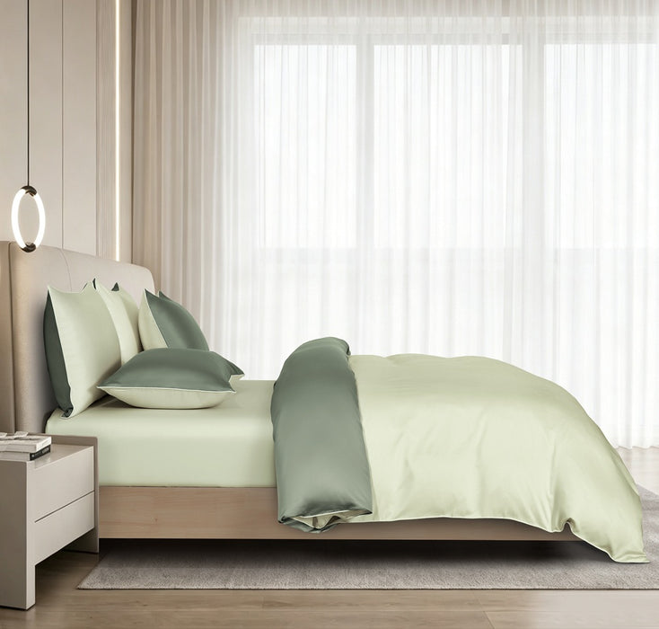 EPITEX HOMME TENCEL MAISON FERN 1600TC Bedsheet Set | Fitted Sheet | Bedding Set (FERN / MOSS)
