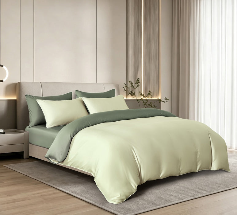 EPITEX HOMME TENCEL MAISON FERN 1600TC Bedsheet Set | Fitted Sheet | Bedding Set (FERN / MOSS)