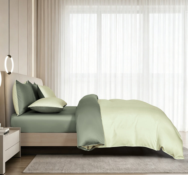EPITEX HOMME TENCEL MAISON FERN 1600TC Bedsheet Set | Fitted Sheet | Bedding Set (FERN / MOSS)