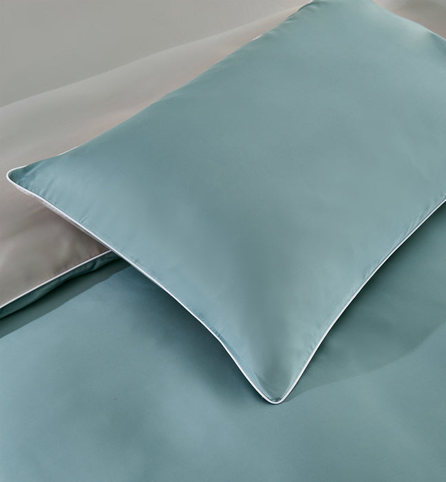 EPITEX HOMME TENCEL SOLID 1600TC FITTED SHEET SET - w/o Quilt Cover (DARK AQUA/ SILVER)