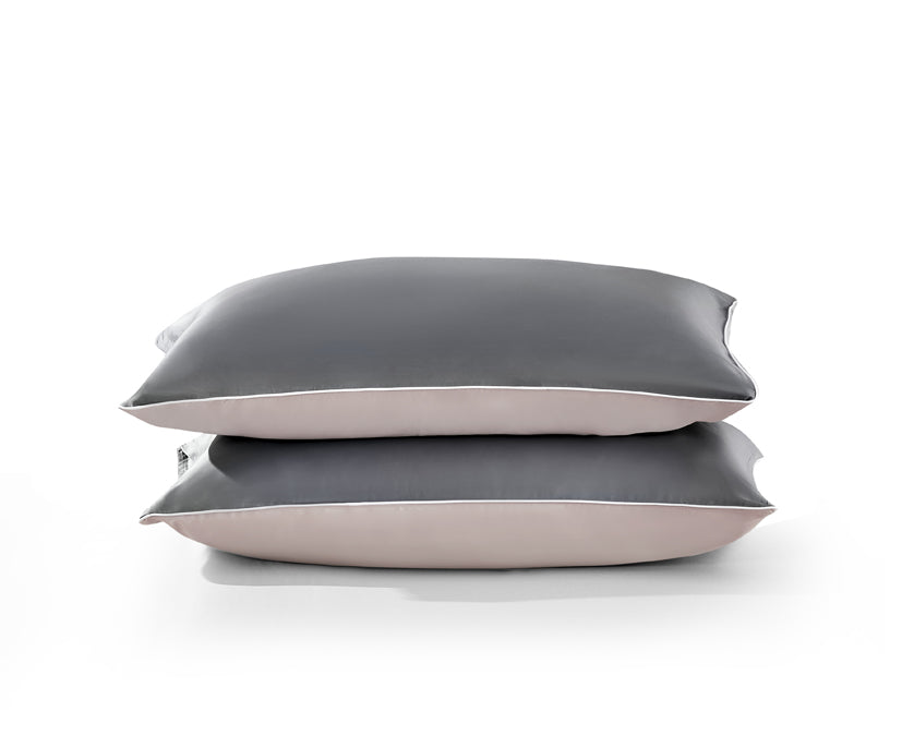 EPITEX HOMME TENCEL SOLID 1600TC FITTED SHEET SET - w/o Quilt Cover (CHARCOAL / DUSTY NUDE)