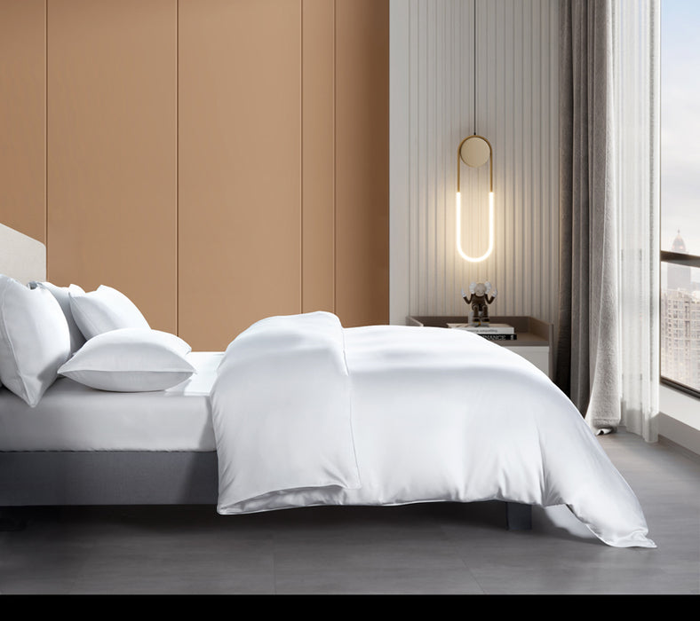 EPITEX HOMME TENCEL SOLID 1600TC FITTED SHEET SET - w/o Quilt Cover (WHITE)