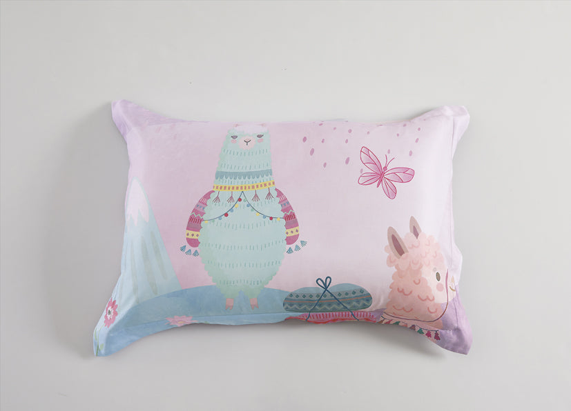 Epinova Lyosilk Kids 1200TC Printed Bedsheet | Bedset (ELP2804 Lama Paradise)