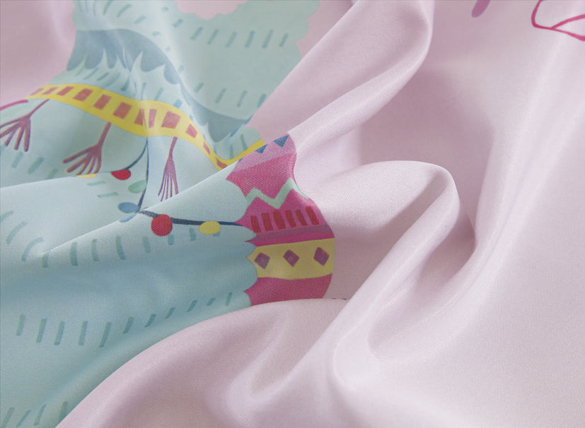 Epinova Lyosilk Kids 1200TC Printed Bedsheet | Bedset (ELP2804 Lama Paradise)