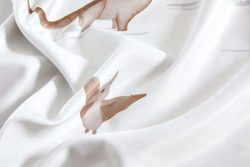 Epinova Lyosilk Kids 1200TC Printed Bedsheet | Bedset (ELP2807 Dinolandia)