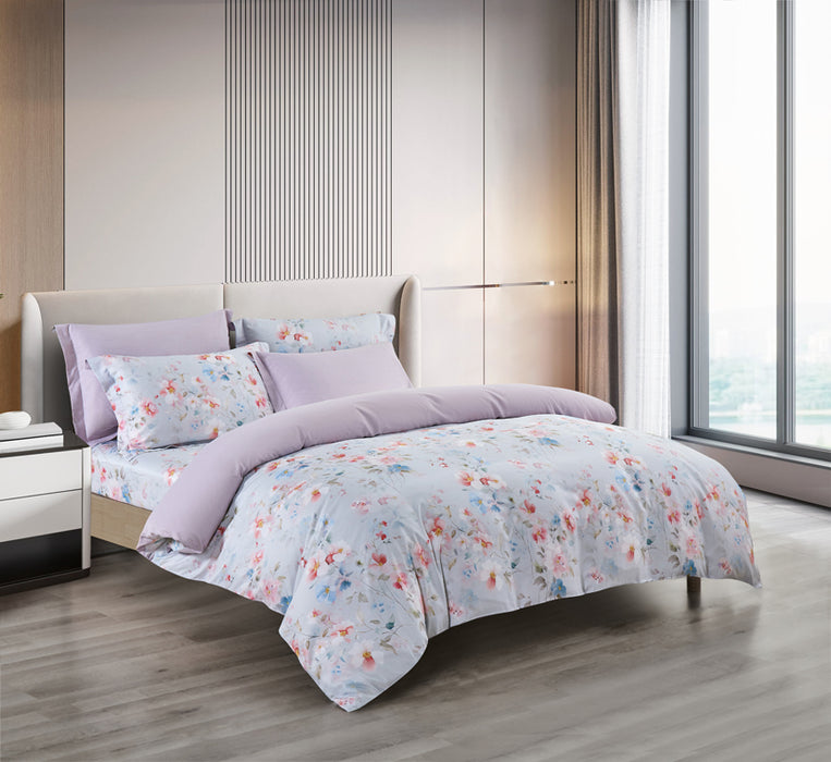 Epinova Lyosilk 1200TC Printed Bedsheet | Bedset (ELP2814 Rosaceae)