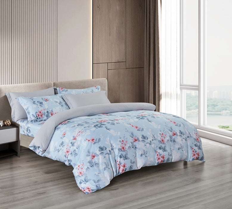 Epinova Lyosilk 1200TC Printed Bedsheet | Bedset (ELP2816 Dogwood)