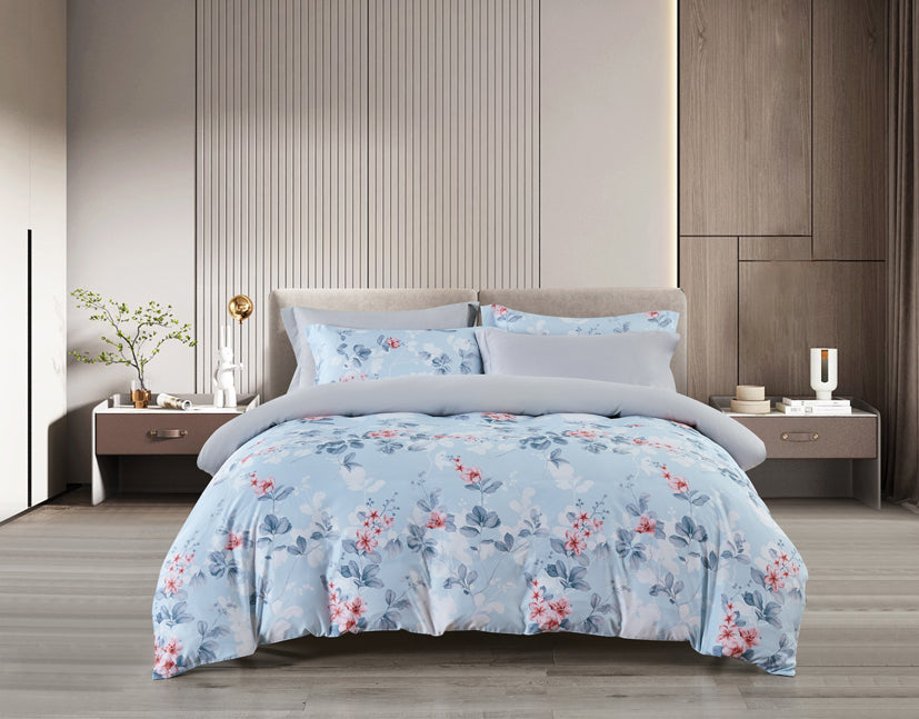 Epinova Lyosilk 1200TC Printed Bedsheet | Bedset (ELP2816 Dogwood)