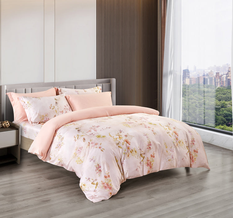 Epinova Lyosilk 1200TC Printed Bedsheet | Bedset (ELP2817 Spring Veil)