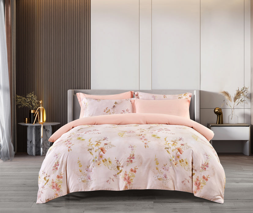 Epinova Lyosilk 1200TC Printed Bedsheet | Bedset (ELP2817 Spring Veil)