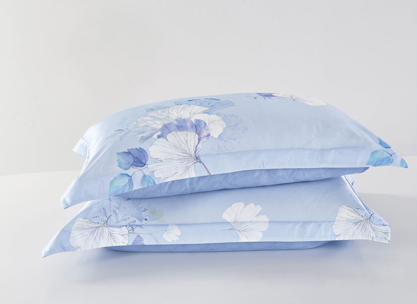 Epinova Lyosilk 1200TC Printed Bedsheet | Bedset (ELP2821 Bluvia)
