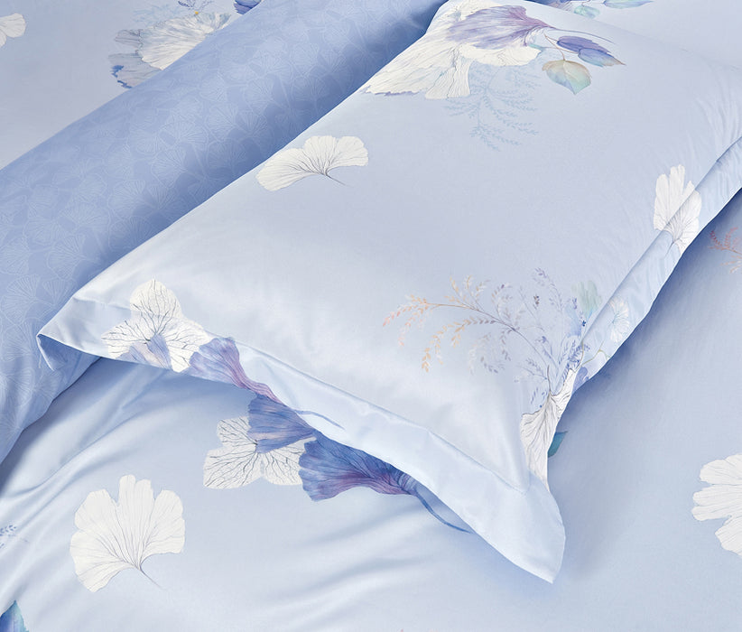 Epinova Lyosilk 1200TC Printed Bedsheet | Bedset (ELP2821 Bluvia)