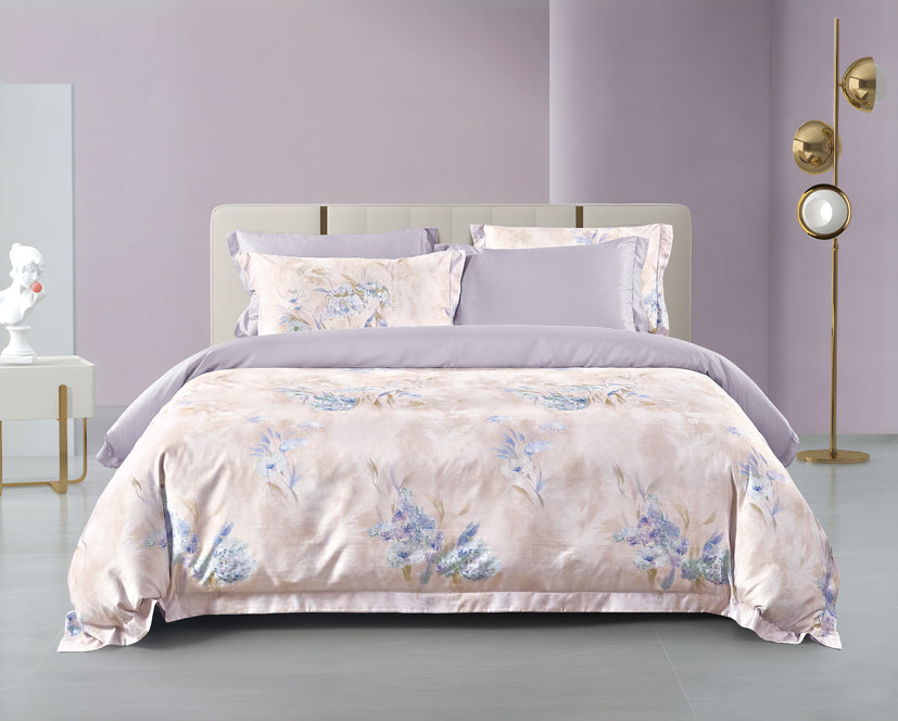 Epinova Lyosilk 1200TC Printed Bedsheet | Bedset (ELP2822 Brunella)