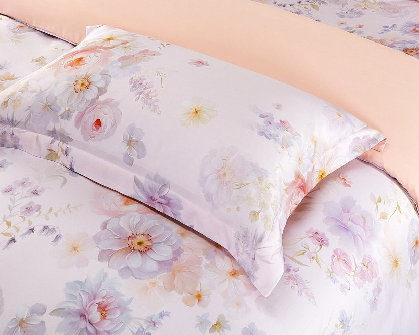 Epinova Lyosilk 1200TC Printed Bedsheet | Bedset (ELP2829 Rosoria)