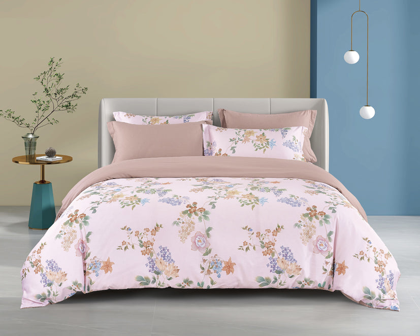 Epinova Lyosilk 1200TC Printed Bedsheet | Bedset (ELP2830 Guloria)