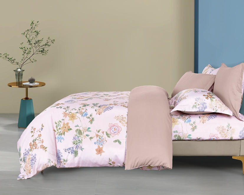 Epinova Lyosilk 1200TC Printed Bedsheet | Bedset (ELP2830 Guloria)