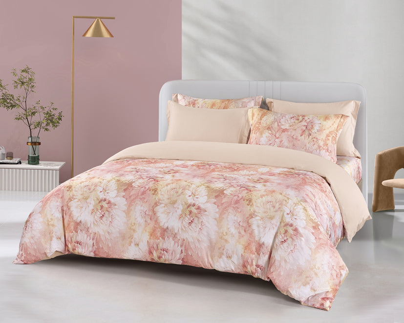 Epinova Lyosilk 1200TC Printed Bedsheet | Bedset (ELP2832 Opuliflora)