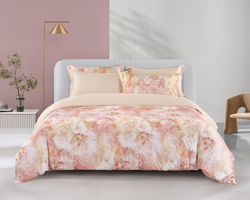 Epinova Lyosilk 1200TC Printed Bedsheet | Bedset (ELP2832 Opuliflora)