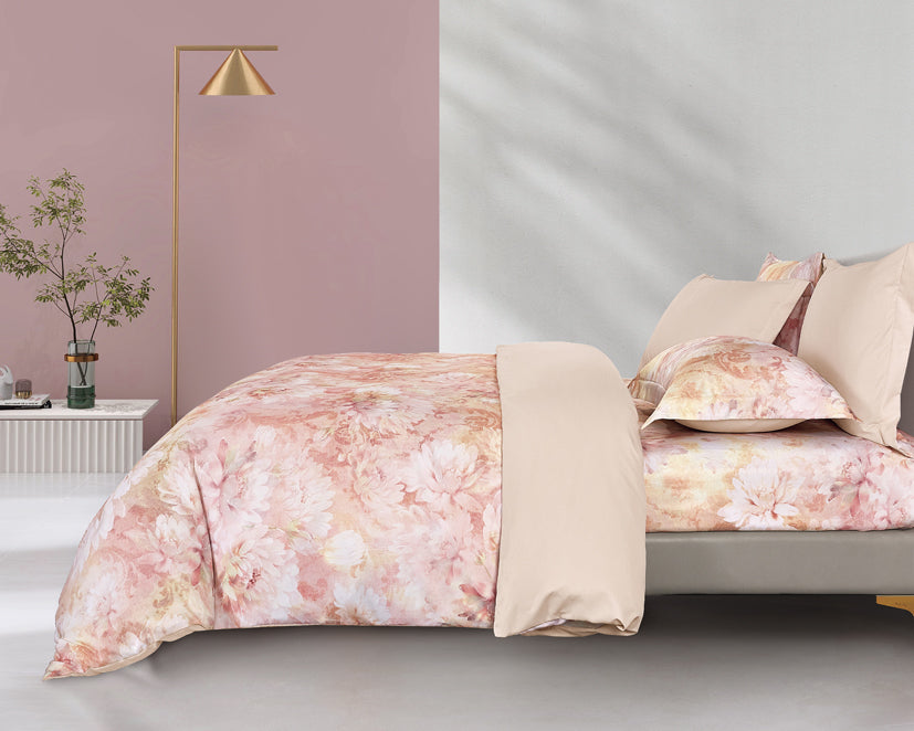 Epinova Lyosilk 1200TC Printed Bedsheet | Bedset (ELP2832 Opuliflora)