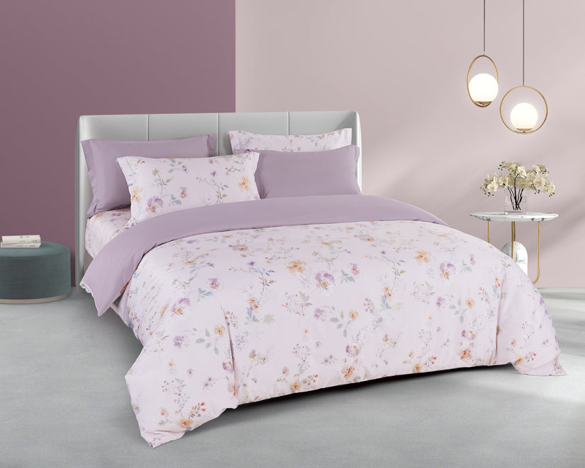 Epinova Lyosilk 1200TC Printed Bedsheet | Bedset (ELP2842 Pastella)