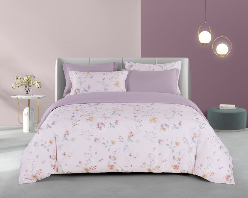 Epinova Lyosilk 1200TC Printed Bedsheet | Bedset (ELP2842 Pastella)