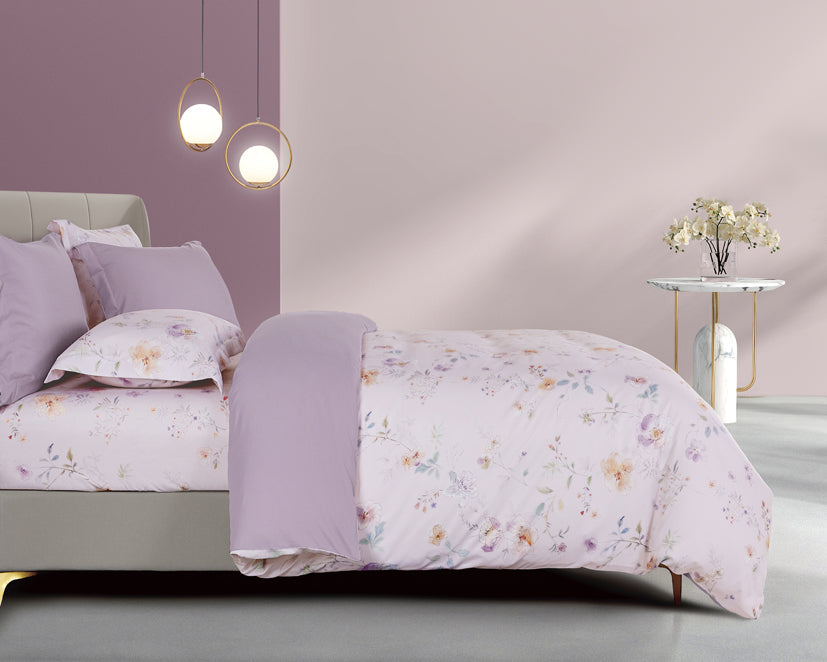 Epinova Lyosilk 1200TC Printed Bedsheet | Bedset (ELP2842 Pastella)