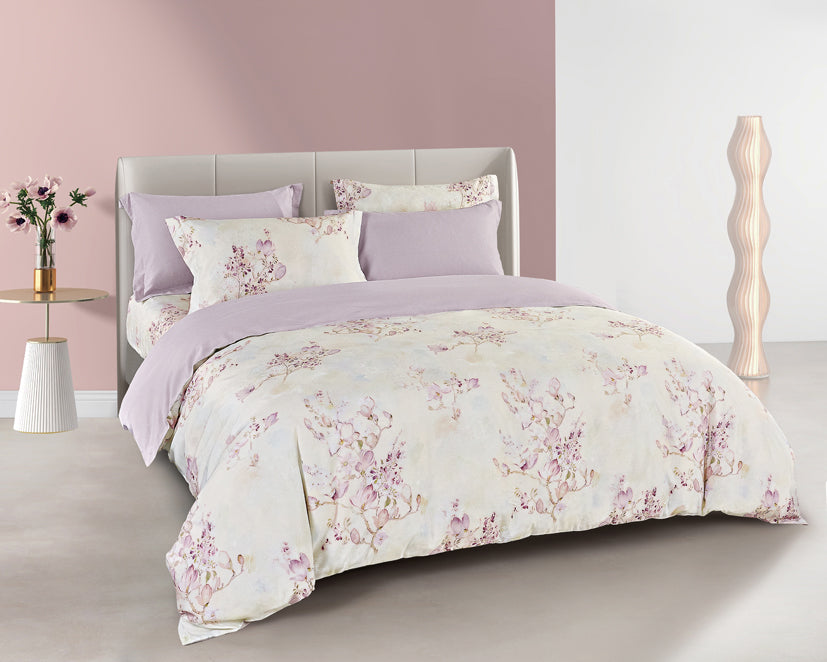 Epinova Lyosilk 1200TC Printed Bedsheet | Bedset (ELP2844 Magnoliae)