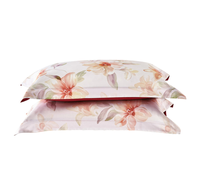 Epinova Lyosilk 1200TC Printed Bedsheet | Bedset (ELP2848 Rosy Magnolia)