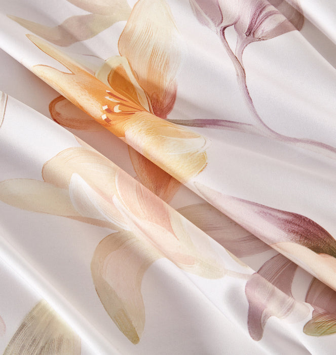 Epinova Lyosilk 1200TC Printed Bedsheet | Bedset (ELP2848 Rosy Magnolia)