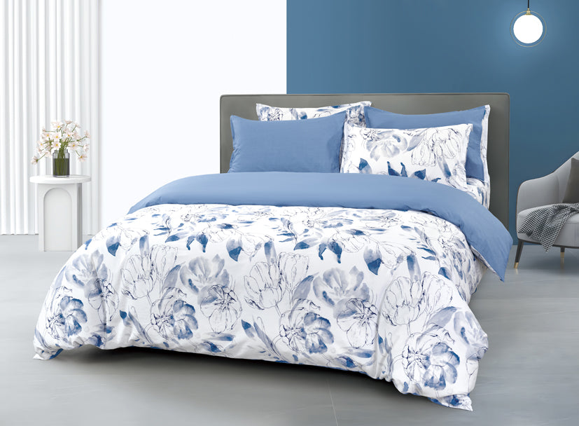 Epinova 1000TC 100% Pure Cotton Printed Bedsheet Set | Fitted Sheet | Bedding Set