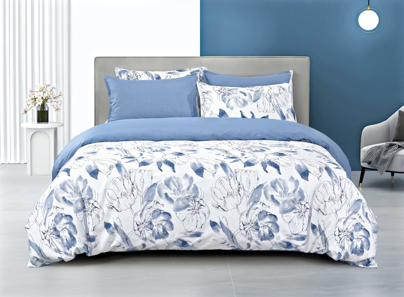 Epinova 1000TC 100% Pure Cotton Printed Bedsheet Set | Fitted Sheet | Bedding Set