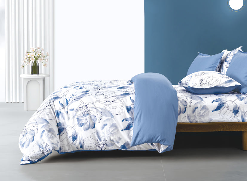 Epinova 1000TC 100% Pure Cotton Printed Bedsheet Set | Fitted Sheet | Bedding Set