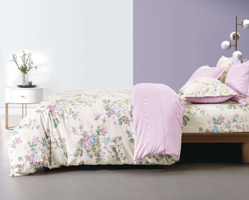 Epinova 1000TC 100% Pure Cotton Printed Bedsheet Set | Fitted Sheet | Bedding Set