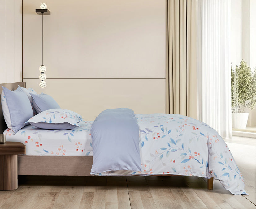 (Perks Week Special) Epinova 1000TC 100% Pure Cotton Printed Bedsheet Set | Fitted Sheet | Bedding Set