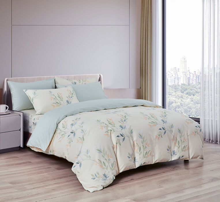 (Perks Week Special) Epinova 1000TC 100% Pure Cotton Printed Bedsheet Set | Fitted Sheet | Bedding Set