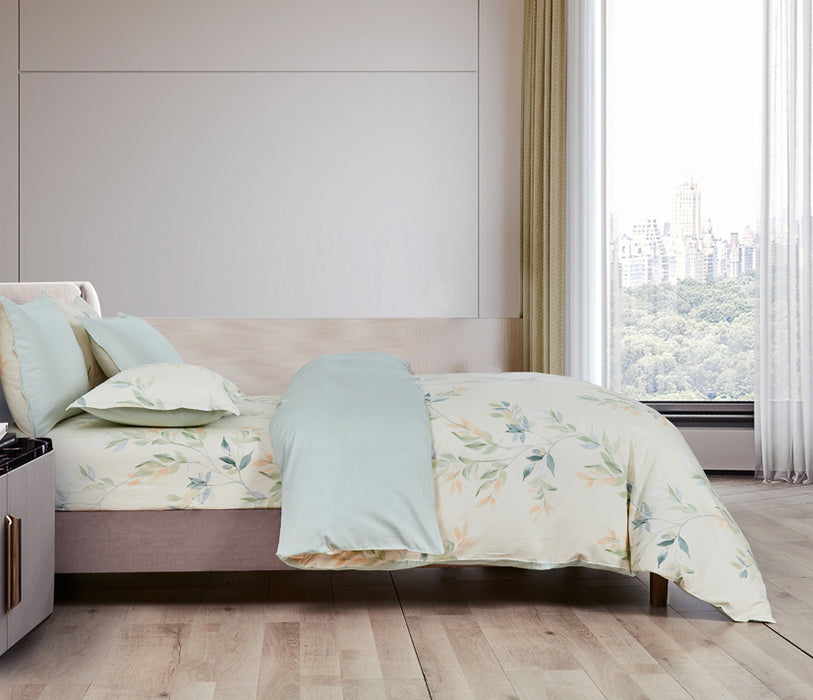 (Perks Week Special) Epinova 1000TC 100% Pure Cotton Printed Bedsheet Set | Fitted Sheet | Bedding Set