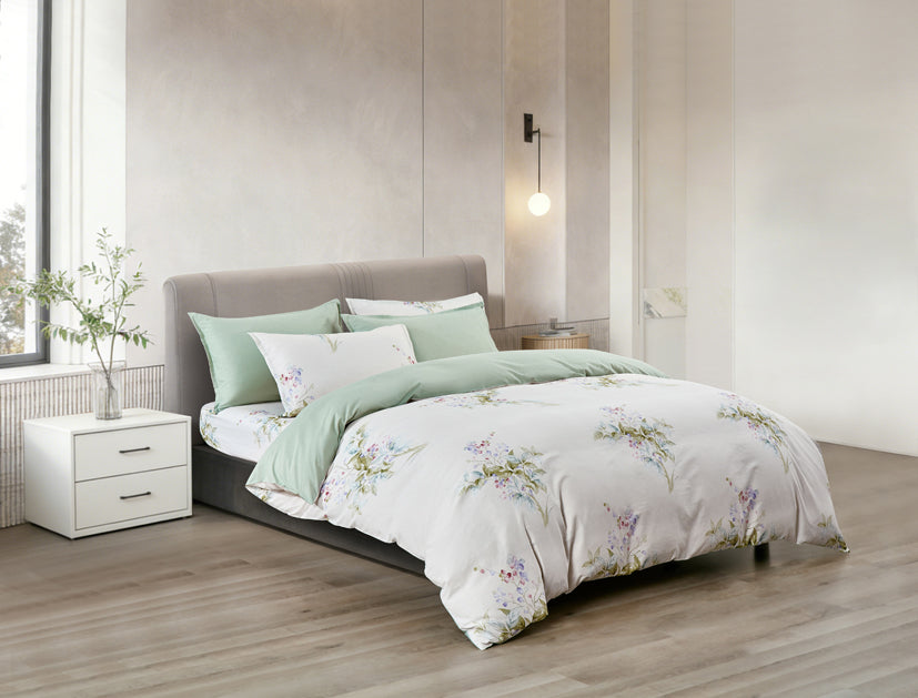 Epinova 1000TC 100% Pure Cotton Printed Bedsheet Set | Fitted Sheet | Bedding Set