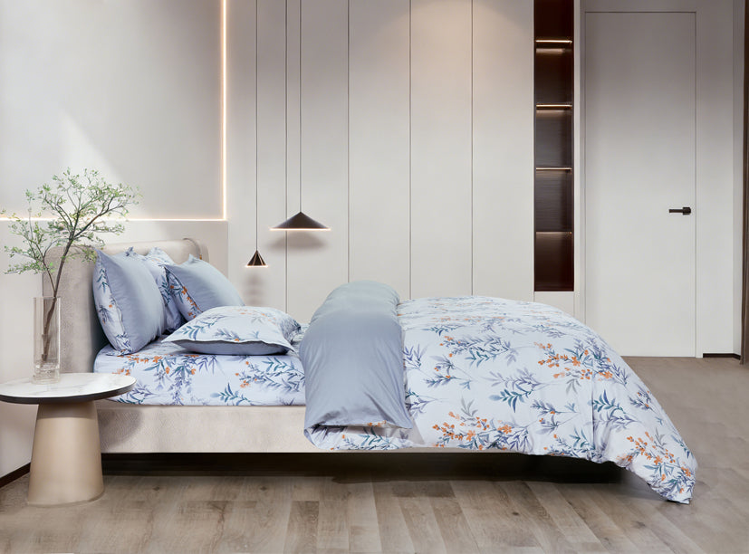 Epinova 1000TC 100% Pure Cotton Printed Bedsheet Set | Fitted Sheet | Bedding Set
