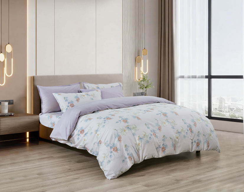 Epinova 1000TC 100% Pure Cotton Printed Bedsheet Set | Fitted Sheet | Bedding Set