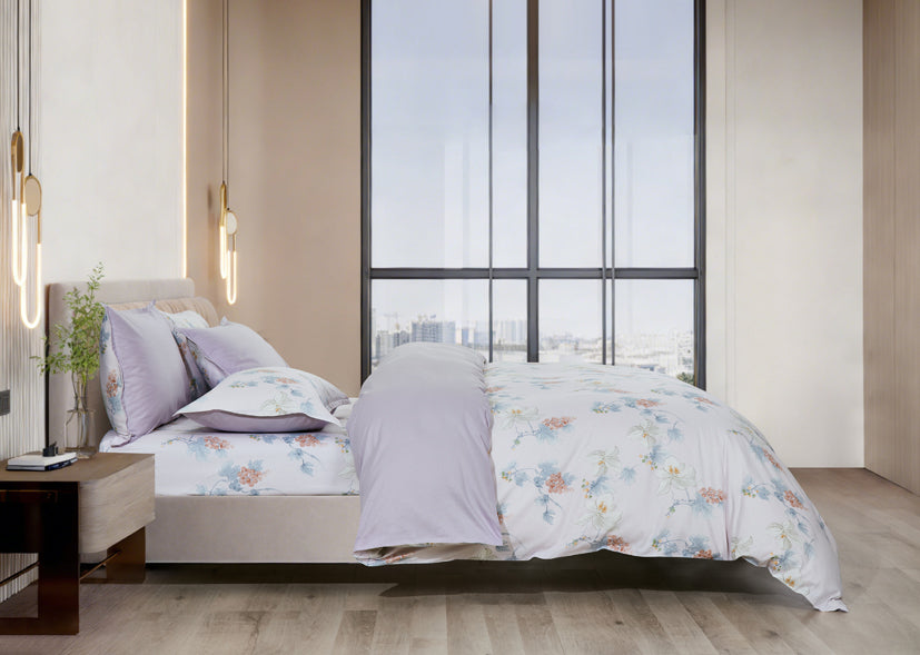 Epinova 1000TC 100% Pure Cotton Printed Bedsheet Set | Fitted Sheet | Bedding Set