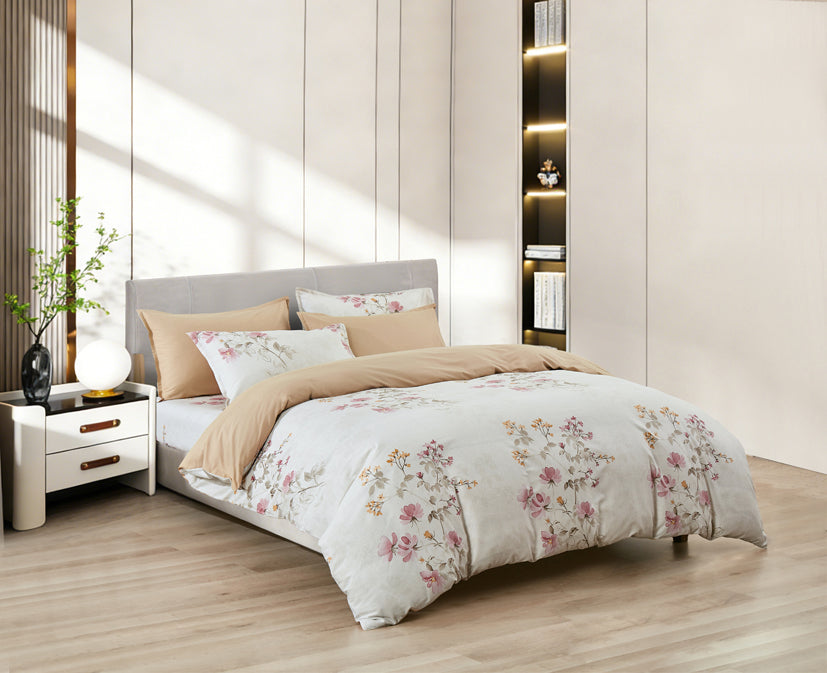 Epinova 1000TC 100% Pure Cotton Printed Bedsheet Set | Fitted Sheet | Bedding Set