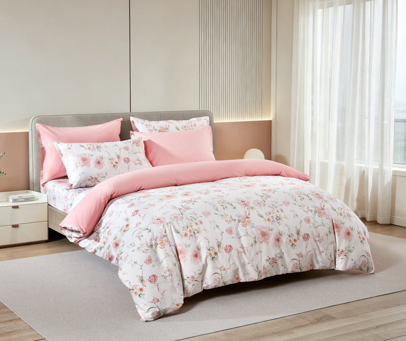 Epinova 1000TC 100% Pure Cotton Printed Bedsheet Set | Fitted Sheet | Bedding Set