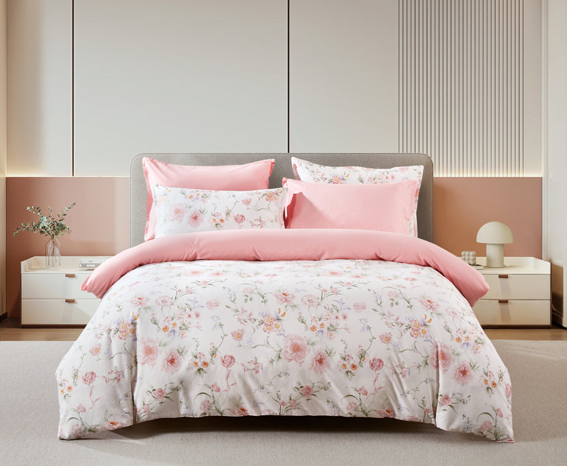 Epinova 1000TC 100% Pure Cotton Printed Bedsheet Set | Fitted Sheet | Bedding Set