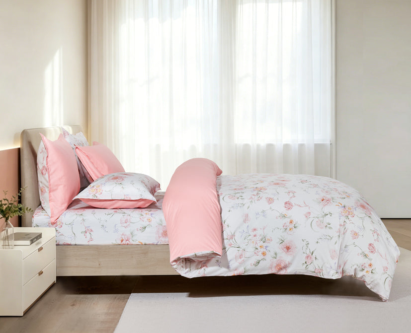 Epinova 1000TC 100% Pure Cotton Printed Bedsheet Set | Fitted Sheet | Bedding Set
