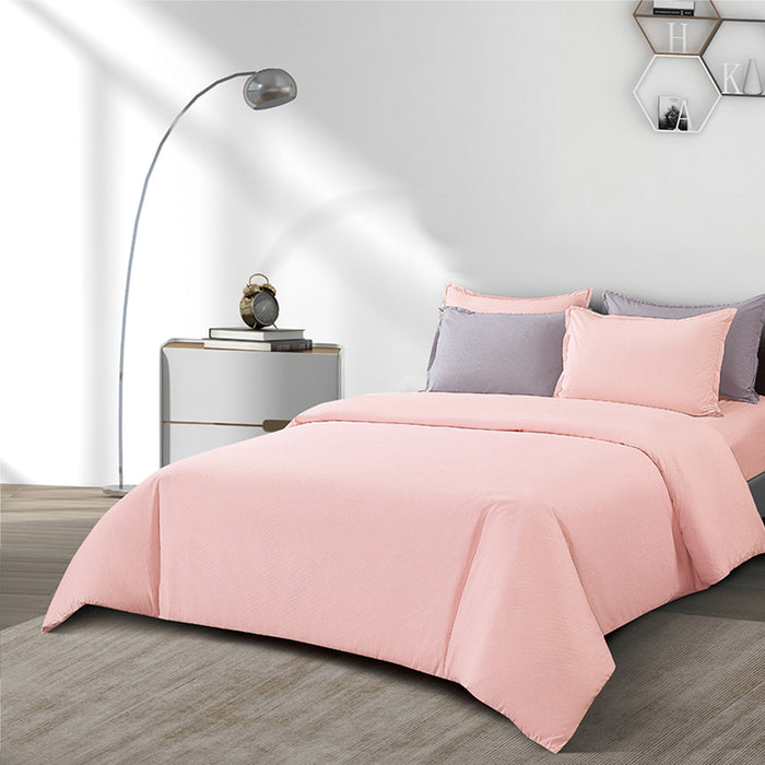 Epinova Silkysoft 980TC Microfiber Bedsheet | Bedset (Light Pink / Grey Mauve)