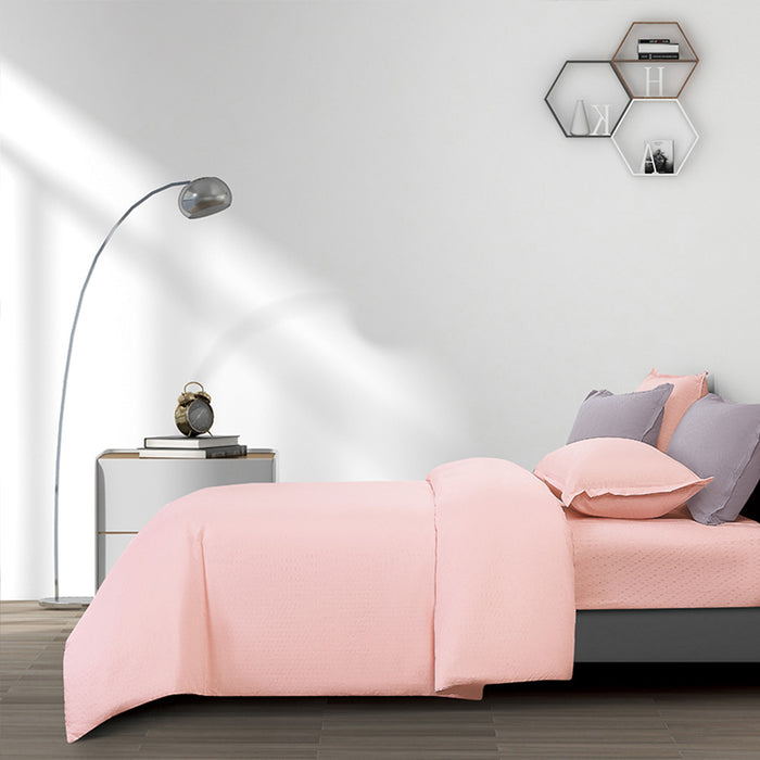 Epinova Silkysoft 980TC Microfiber Bedsheet | Bedset (Light Pink / Grey Mauve)